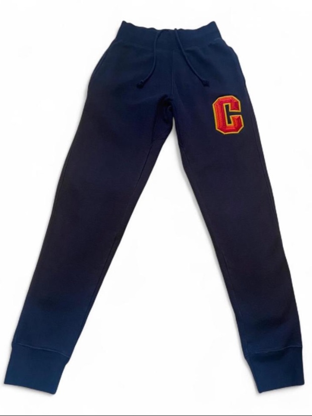 Vintage Champion Reverse Weave Navy Jogger Sweatpants XS Varsity Patch